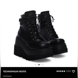 Demonia Technopagan Shaker 52 Boots in Black